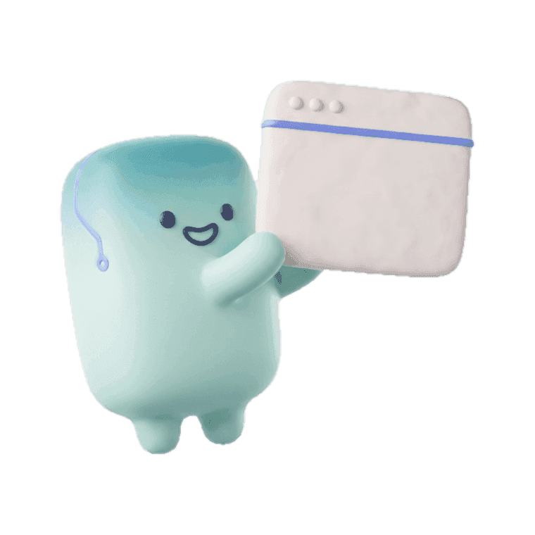 Byte, the TeraByte mascot, holding up a browser window